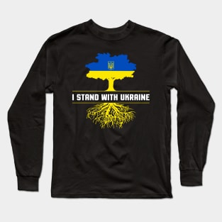 Ukrainian Roots Tree Ukraine Flag Long Sleeve T-Shirt